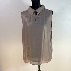 Bar III Sleeveless Gold Blouse